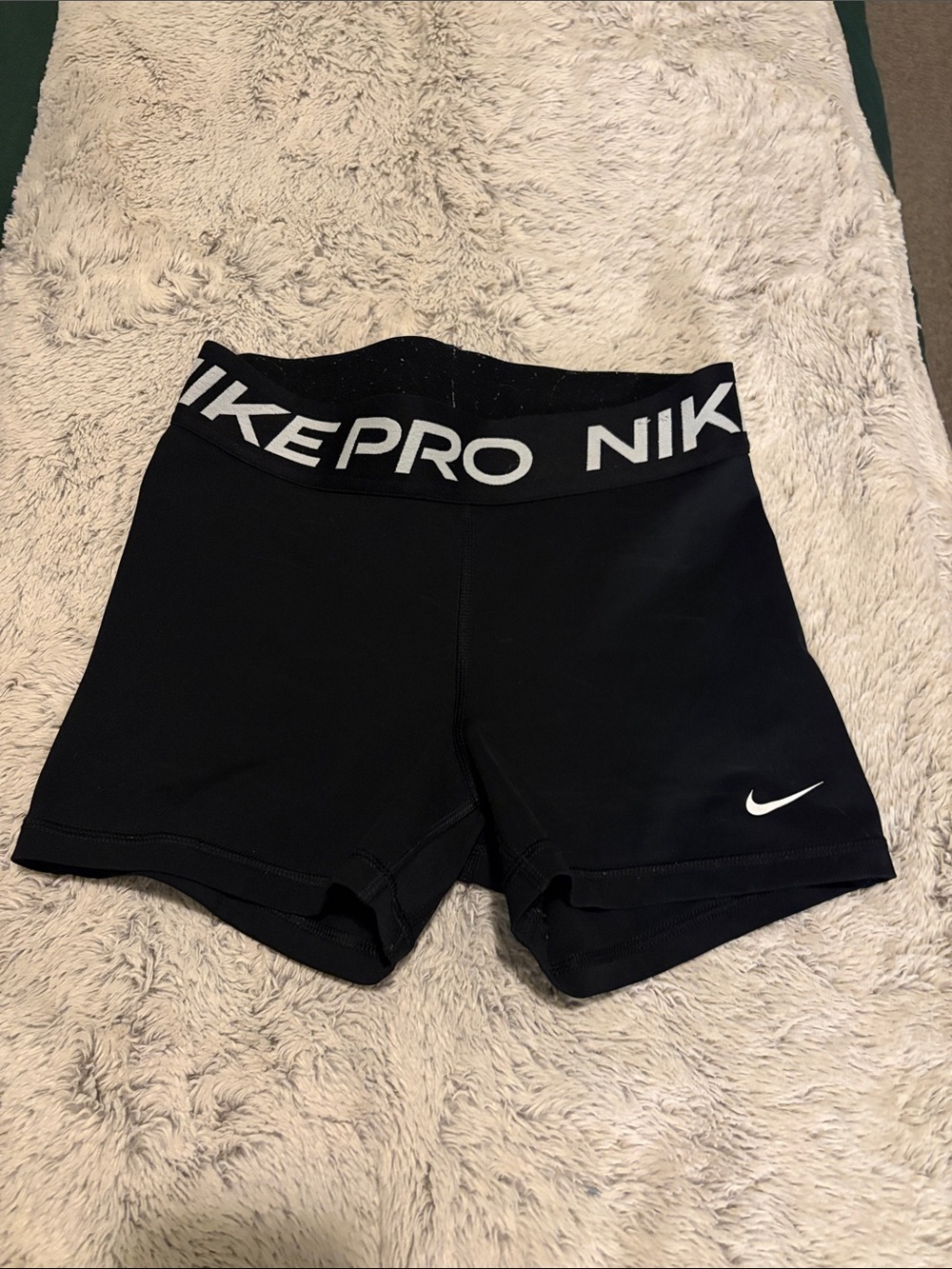 Nike Black Performance Compression Shorts with White Swoosh